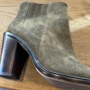 Joie Olive Suede Ankle 3 3/4 heeled Boots